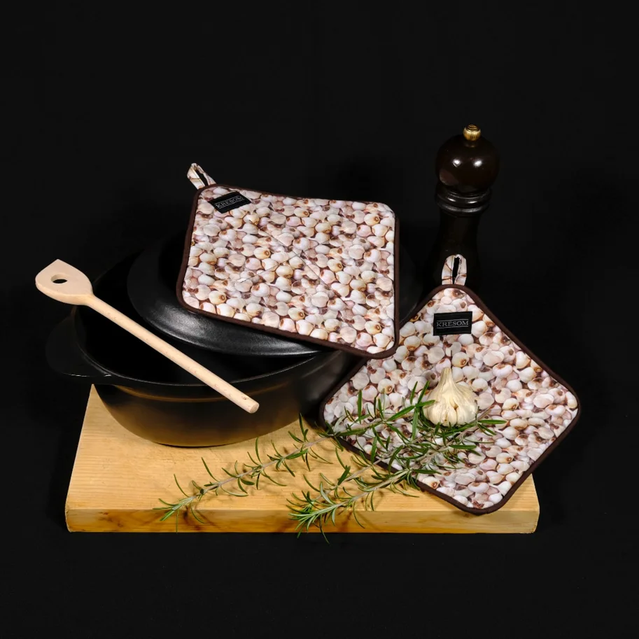 Topflappen - Knoblauch- 2er Set