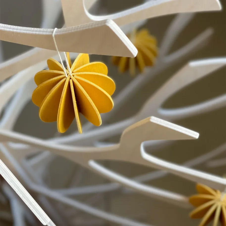 4er Set Kugeln - honiggelb - 6 cm