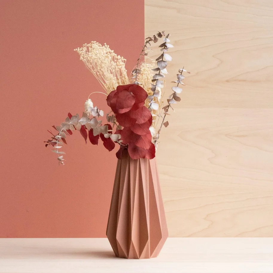 Vase - Origami - terracotta