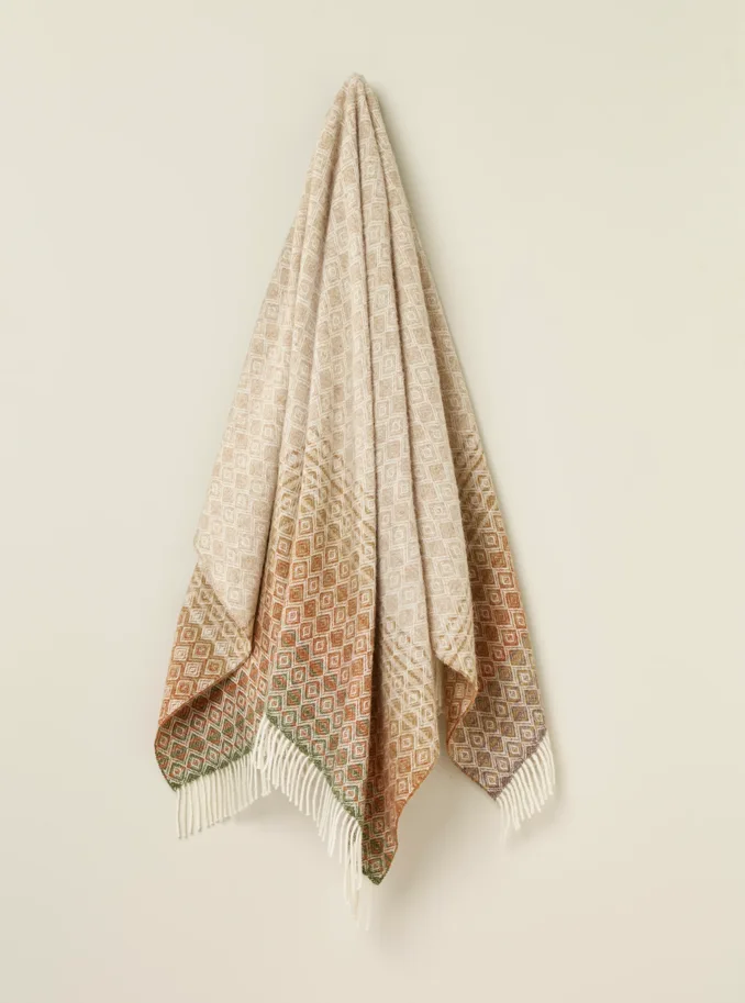 Wolldecke Ombre - Terrcaotta Green