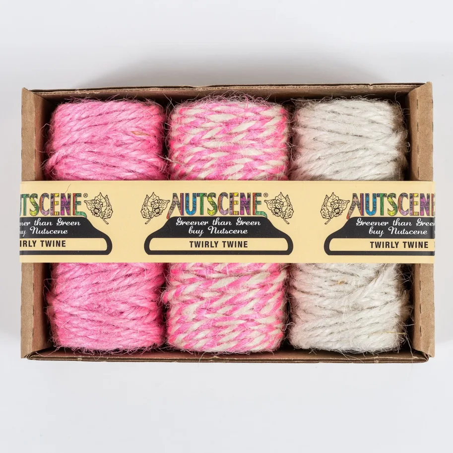 Jutegarn - Mini-Twirly - rosa/weiss