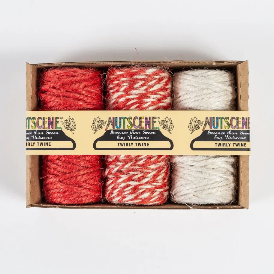 Jutegarn - Mini-Twirly - rot/weiss