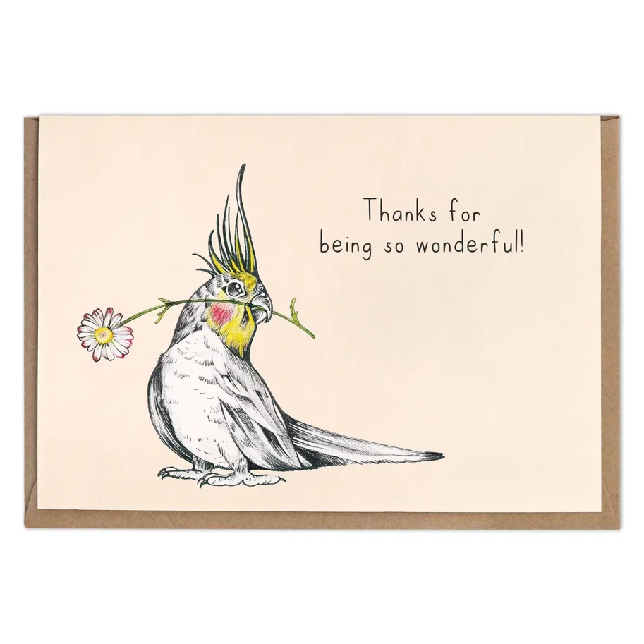 Klappkarte - Blümchensittich