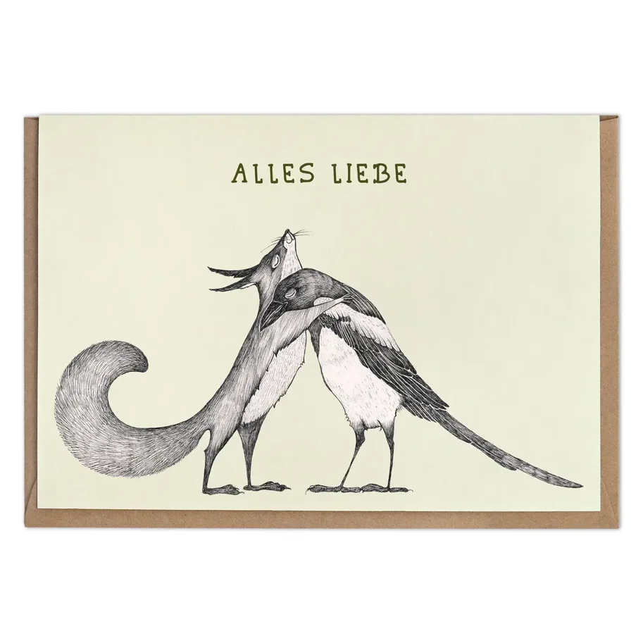 Klappkarte - Eichhörnchen & Elster