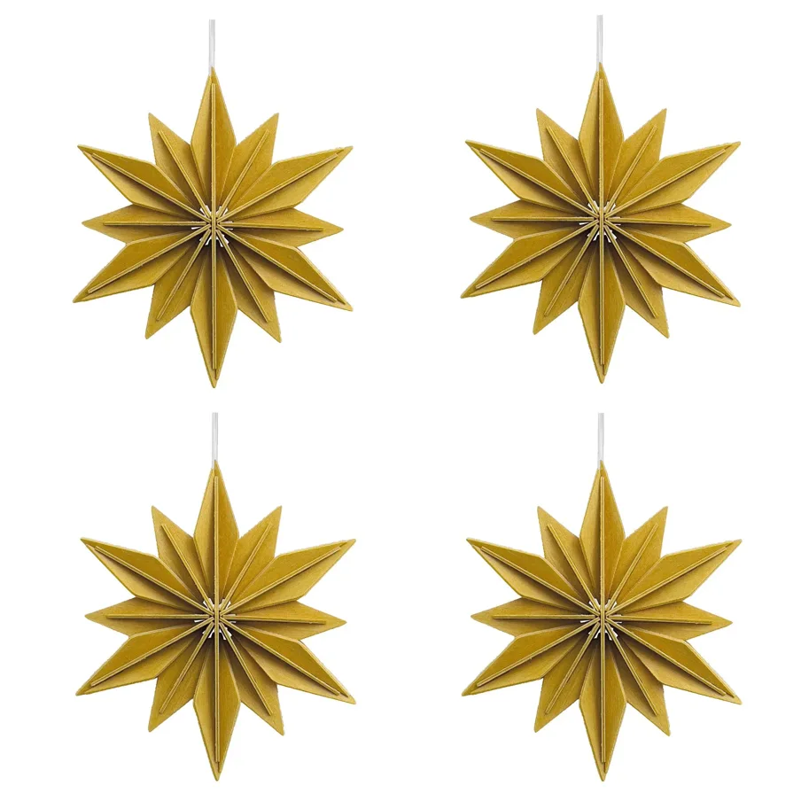 4er Set Dekostern - honiggelb - 10 cm