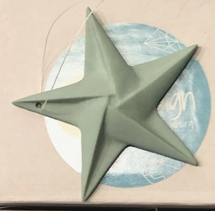 Aufhänger Porzellanstern - jadegrün