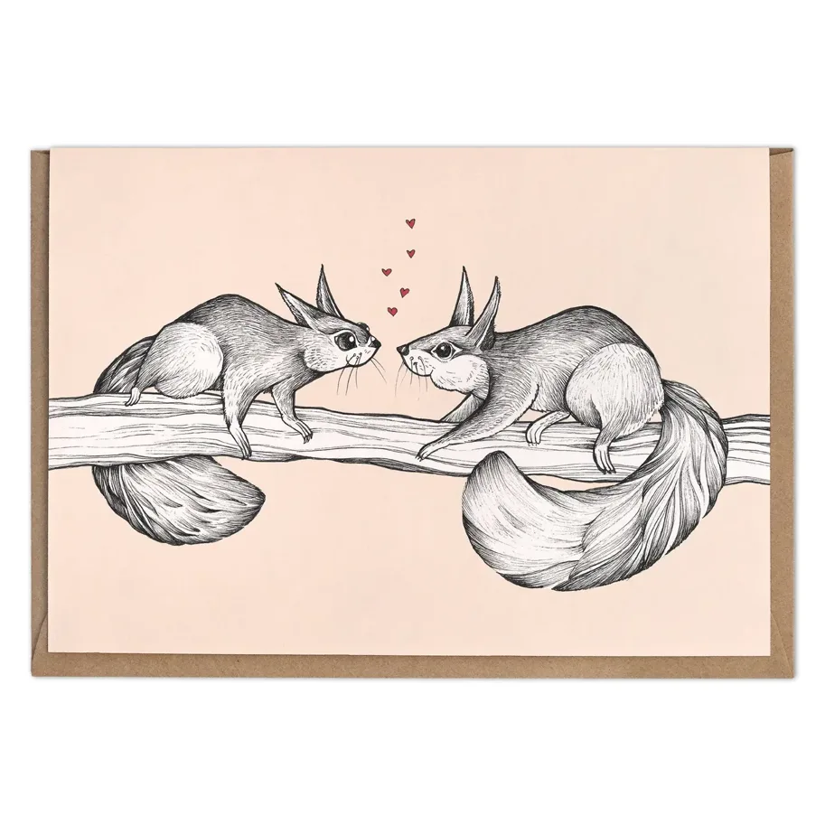 Klappkarte - Zwei Hörnchen