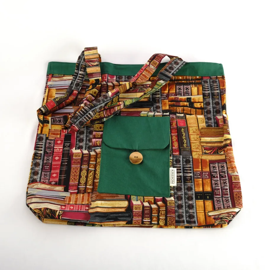 Einkaufstasche - Butler - Bücher, grün