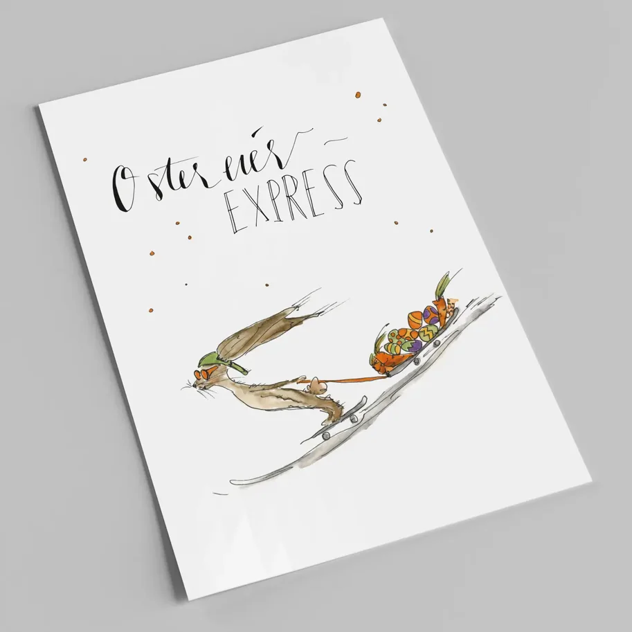 Postkarte - Ostereier Express
