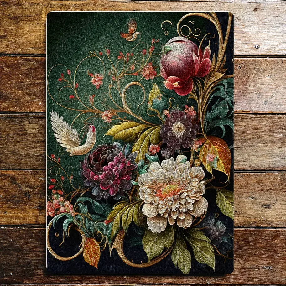Blechschild Vintage - Blumen 1