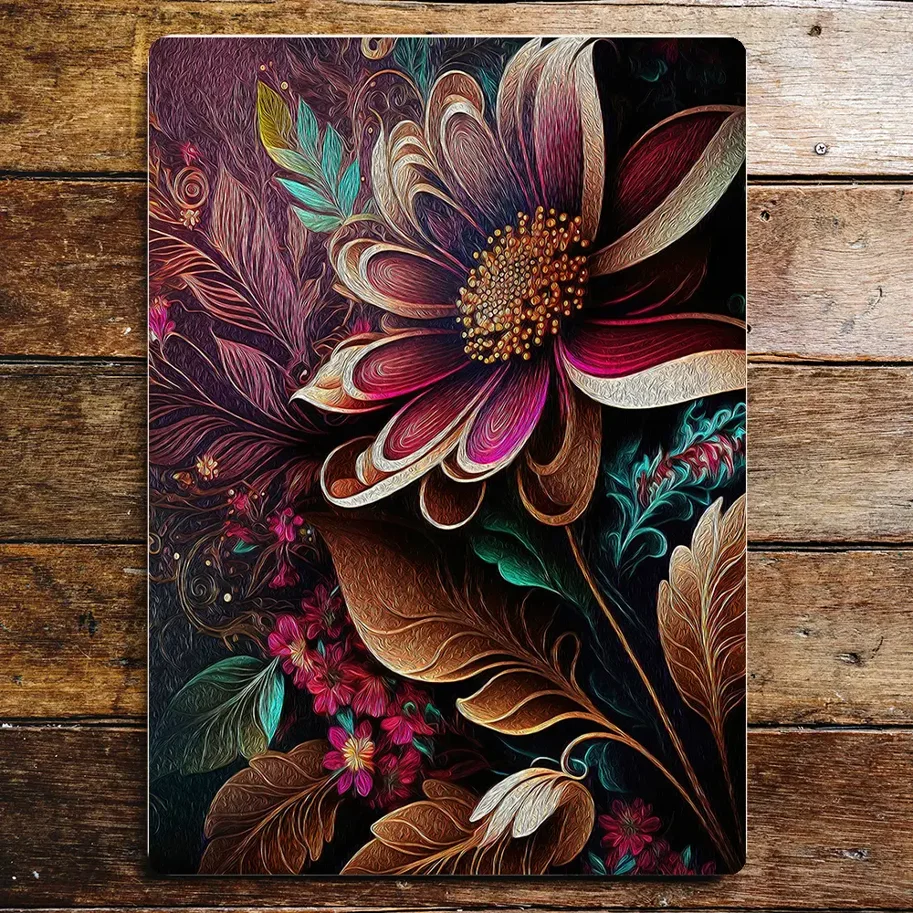 Blechschild Vintage - Blumen 2