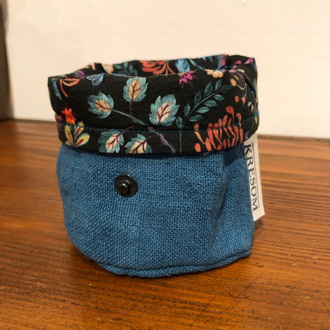 Beutel mit 25 Abschminkpads - Jolie - petrol / Flowers II