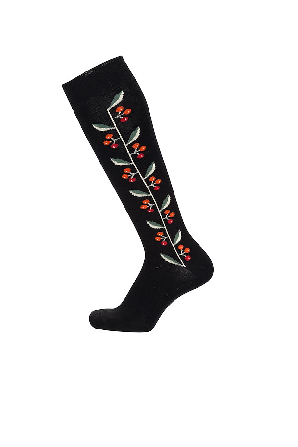 Kniesocken - Berries - schwarz
