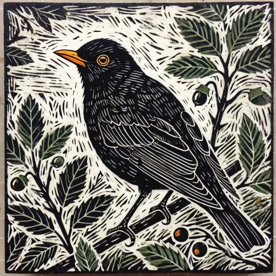 Doppelkarte - Amsel
