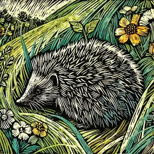 Doppelkarte - Igel auf der Wiese