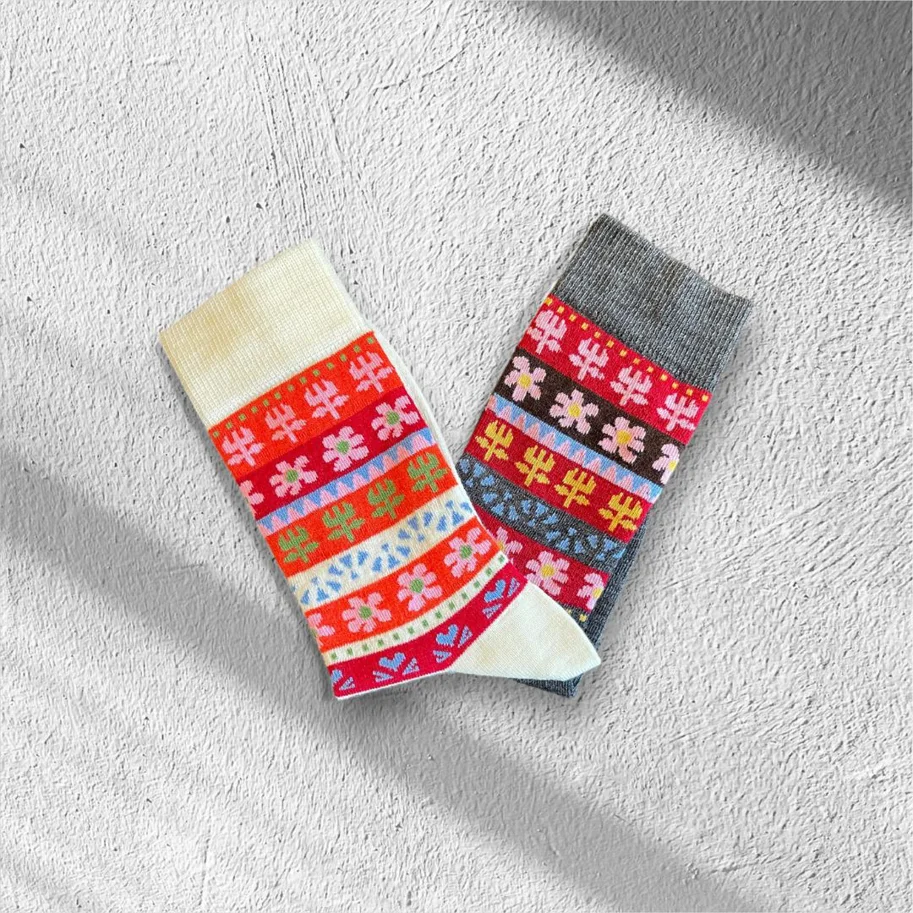 Socken - Happy - offwhite
